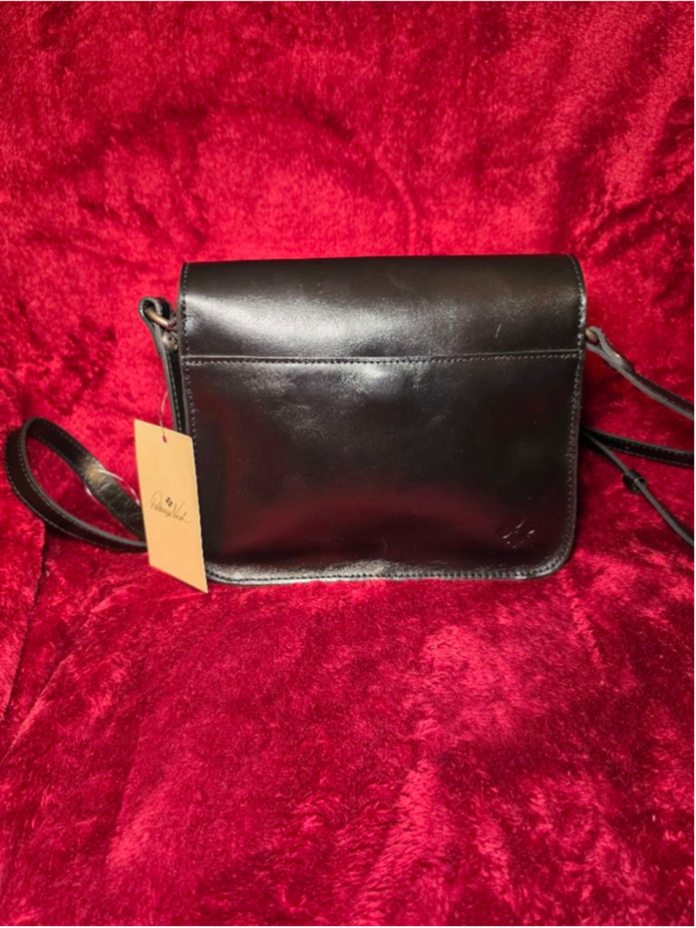 Patricia Nash Black Rose Tooled Leather Crossbody Bag One Size - Picture 3 of 9